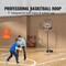 Portable 16-Inch Rim Adjustable Basketball Hoop for Kids and Adults Outdoor Goal with Wheels